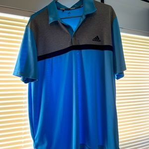 Handsome blue adidas climacool polo.